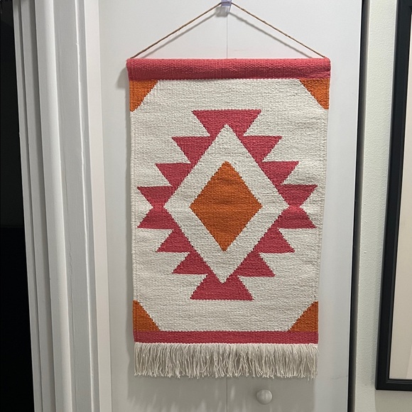 Other - Woven Yarn Wall Hanging Orang/Pink/Off-White